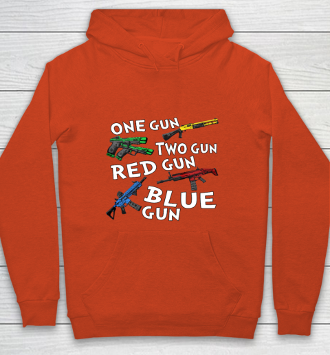 One Gun Two Gun Red Gun Blue Gun Youth Hoodie 3