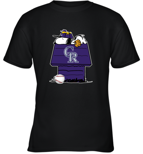 Colorado Rockies Snoopy And Woodstock Resting Together MLB Youth T-Shirt