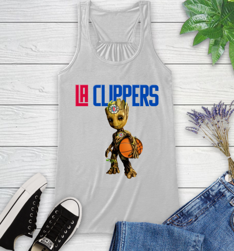 LA Clippers NBA Basketball Groot Marvel Guardians Of The Galaxy Racerback Tank