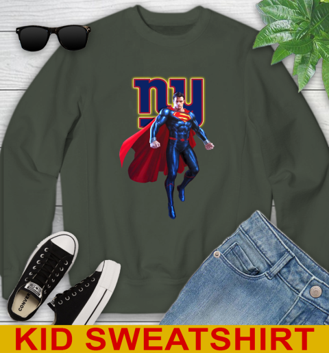 NFL Superman DC Sports Football New York Giants Youth Sweatshirt 9