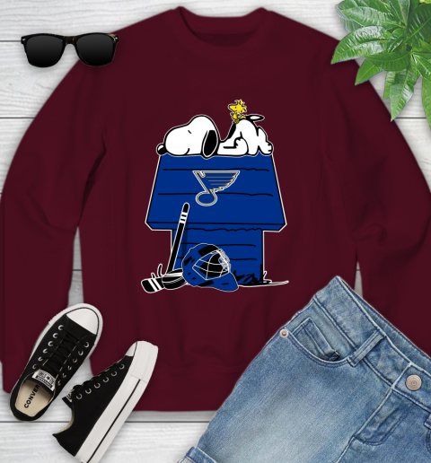 St.Louis Blues NHL Hockey Snoopy Woodstock The Peanuts Movie Youth Sweatshirt 5