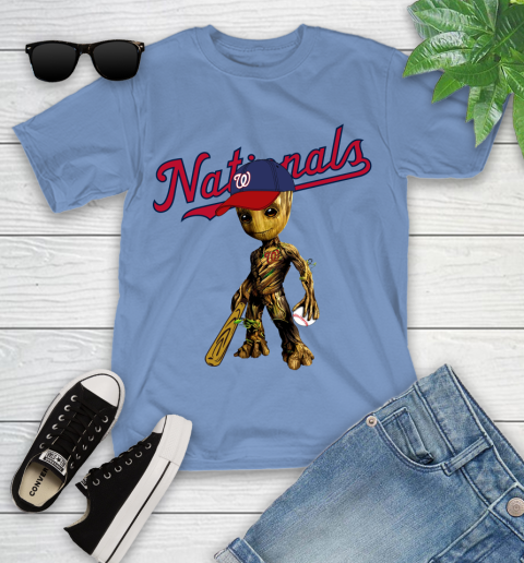 MLB Washington Nationals Groot Guardians Of The Galaxy Baseball Youth T-Shirt 11