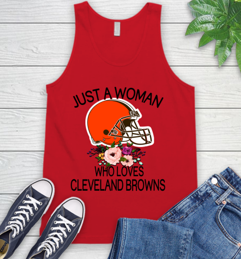 NFL Just A Woman Who Loves Cleveland Browns Football Sports Tank Top 4