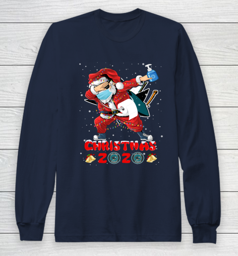 San Jose Sharks Funny Santa Claus Dabbing Christmas 2020 NHL Long Sleeve T-Shirt 2