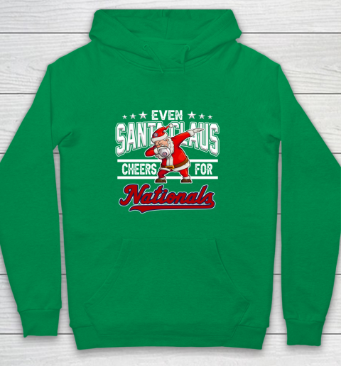 Washington Nationals Even Santa Claus Cheers For Christmas MLB Youth Hoodie 4