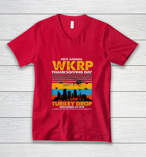 Wkrp Turkey Drop Shirt Turkey Drop T Shirt Turkey Drop Retro V-Neck T-Shirt 6
