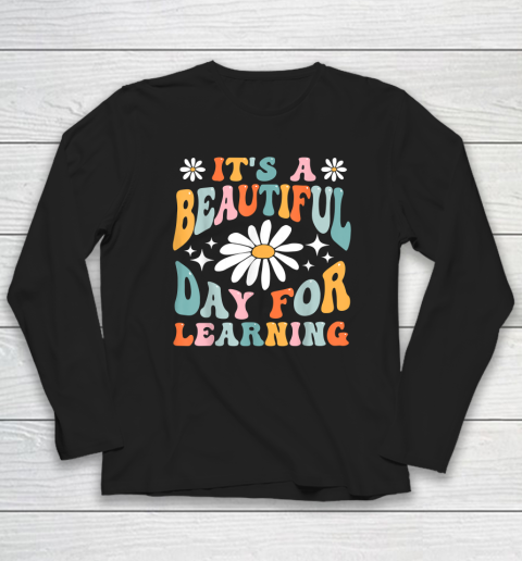 It's Beautiful Day For Learning Retro Teacher Back To School Long Sleeve T-Shirt