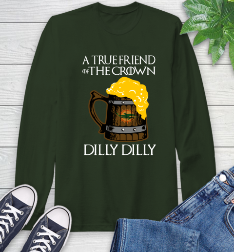 NFL Miami Dolphins A True Friend Of The Crown Game Of Thrones Beer Dilly Dilly Football Shirt Long Sleeve T-Shirt 7
