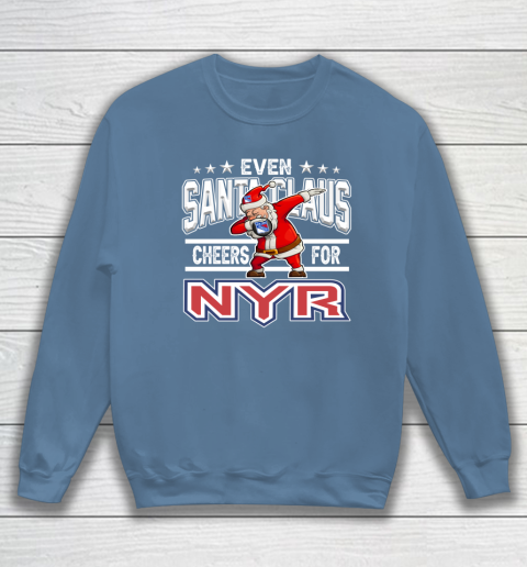 New York Rangers Even Santa Claus Cheers For Christmas NHL Sweatshirt 6