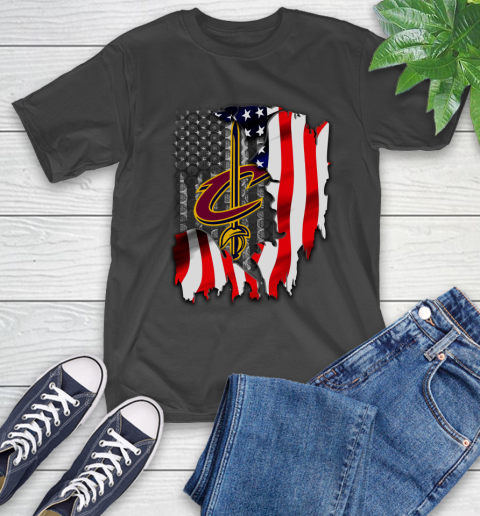 Cleveland Cavaliers Nba Basketball American Flag T Shirt Tee For
