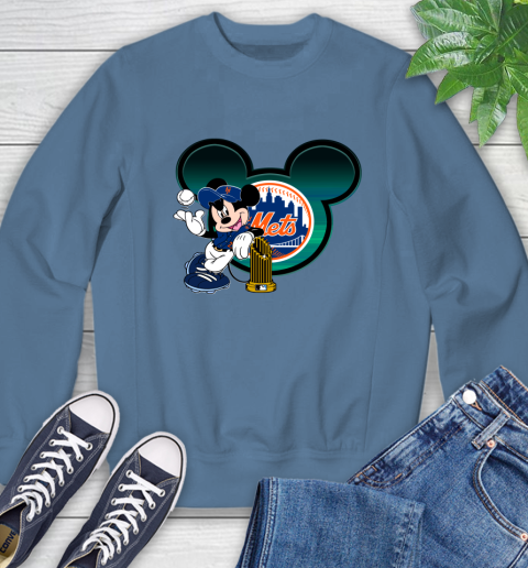 MLB New York Mets The Commissioner's Trophy Mickey Mouse Disney Sweatshirt 8 MLB New York Mets The Commissioner's Trophy Mickey Mouse Disney Sweatshirt - Image 8