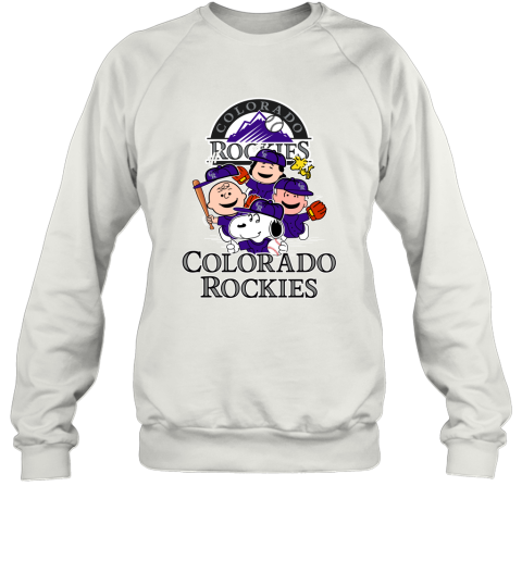 Peanuts Charlie Brown And Snoopy Playing Baseball Colorado Rockies shirt,  hoodie, sweater, long sleeve and tank top