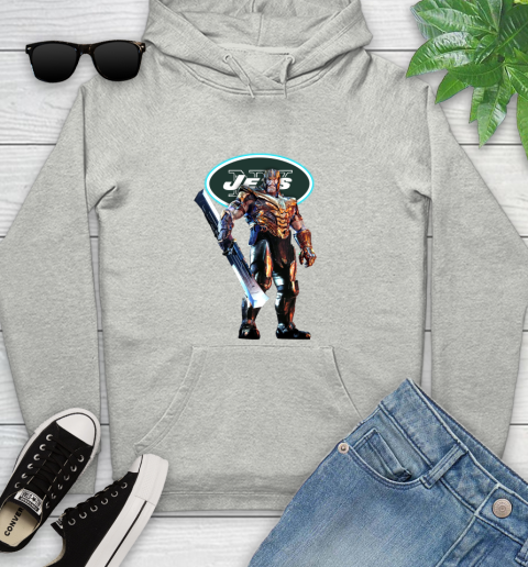 NFL Thanos Gauntlet Avengers Endgame Football New York Jets Youth Hoodie