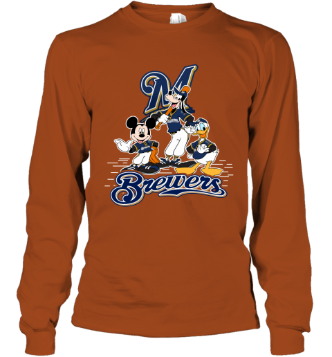 MLB Milwaukee Brewers Mickey Mouse Donald Duck Goofy Baseball T