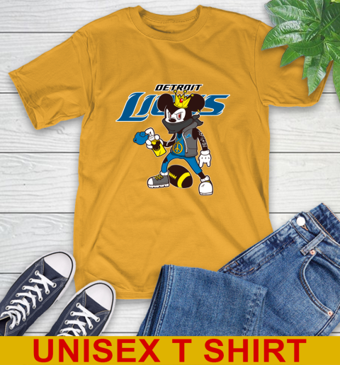 Detroit Lions NFL Football Mickey Peace Sign Sports T-Shirt 3