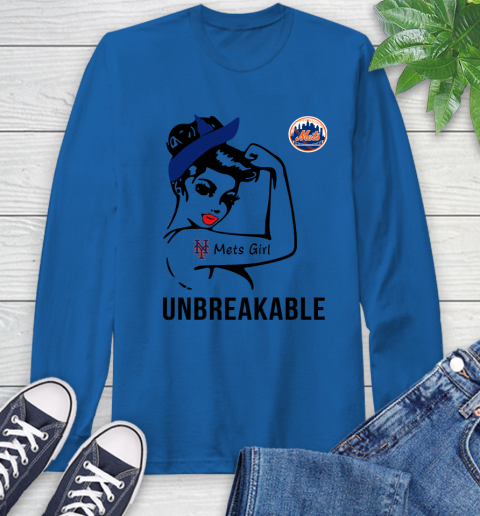 MLB New York Mets Girl Unbreakable Baseball Sports Long Sleeve T-Shirt 7