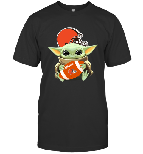 Star Wars Baby Yoda Hugs Cleveland Browns The Best The Mandalorian Football Fans Hug Me You Must
