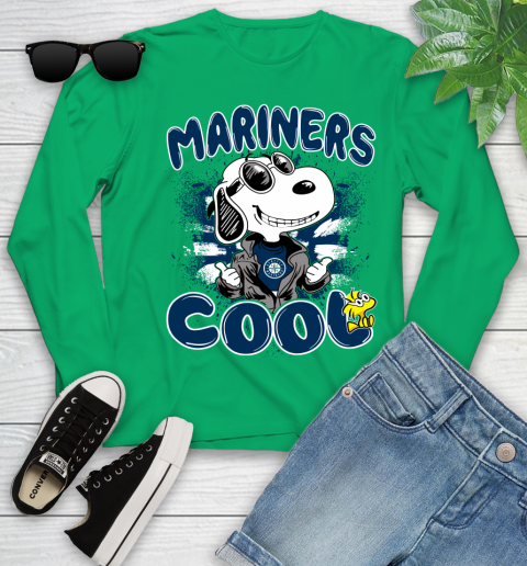 MLB Baseball Seattle Mariners Cool Snoopy Shirt Youth Long Sleeve 7 MLB Baseball Seattle Mariners Cool Snoopy Shirt Youth Long Sleeve - Image 7