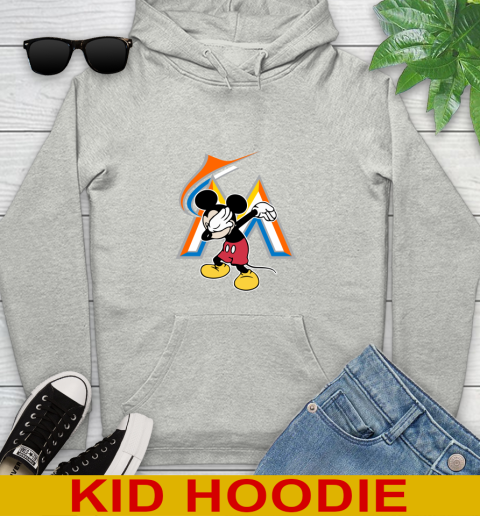Miami Marlins MLB Baseball Dabbing Mickey Disney Sports Youth Hoodie