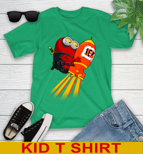 NFL Football Cincinnati Bengals Deadpool Minion Marvel Shirt Youth T-Shirt 7
