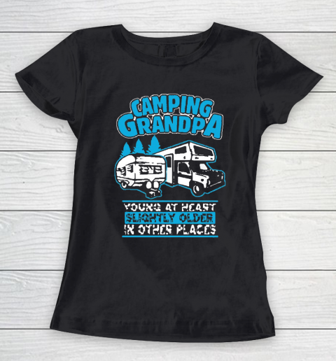 Grandpa Funny Gift Apparel  Camping Grandpa Young At Heart Women's T-Shirt