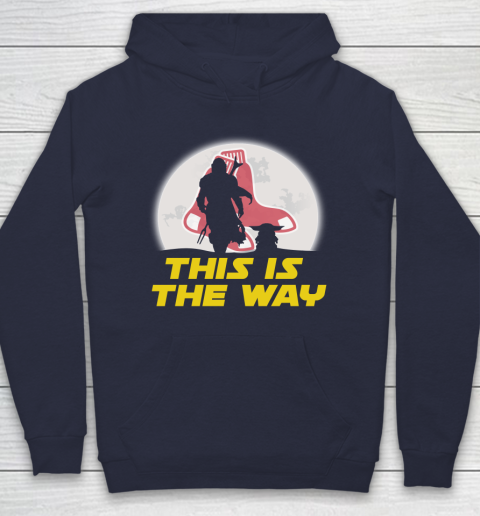 Boston Red Sox MLB Baseball Star Wars Yoda And Mandalorian This Is The Way Hoodie 2