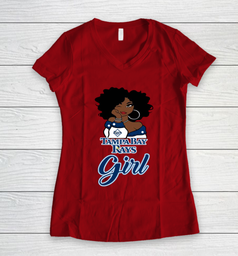 Tampa Bay Rayss Girl MLB Women's V-Neck T-Shirt 10