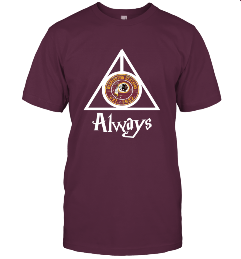 Always Love The Washington Redskins x Harry Potter Mashup NFL gwvw always love the washington redskins x harry potter classic t shirt 2 front maroon