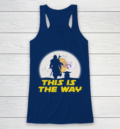 Los Angeles Lakers NBA Basketball Star Wars Yoda And Mandalorian This Is The Way Racerback Tank 6
