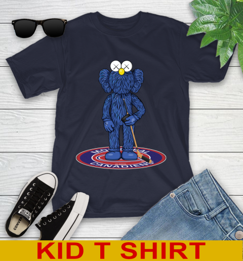 NHL Hockey Montreal Canadiens Kaws Bff Blue Figure Shirt Youth T-Shirt 3