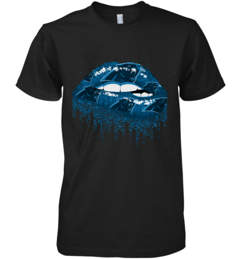 Biting Glossy Lips Sexy Carolina Panthers NFL Football Premium Men's T-Shirt