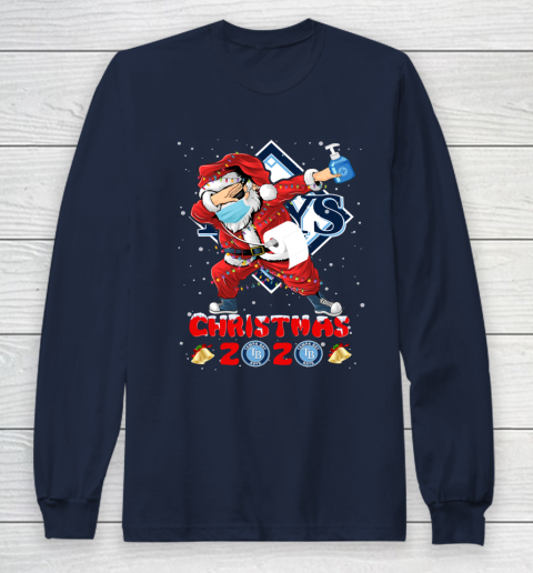 Tampa Bay Rays Funny Santa Claus Dabbing Christmas 2020 MLB Long Sleeve T-Shirt 2