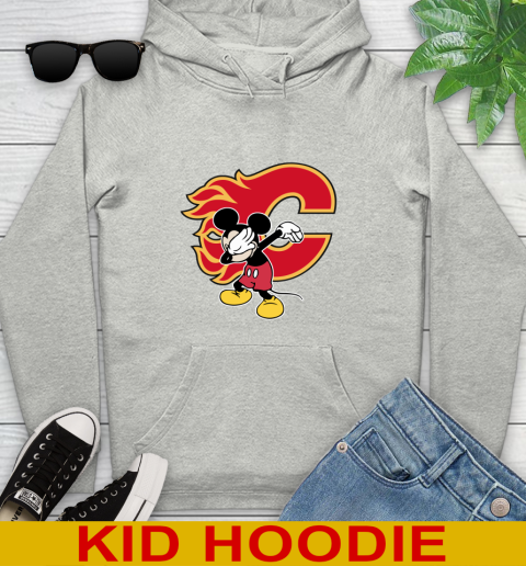 Calgary Flames NHL Hockey Dabbing Mickey Disney Sports Youth Hoodie