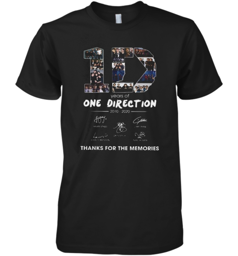 10 Years Of One Direction 2010 2020 Signatures Premium Men's T-Shirt