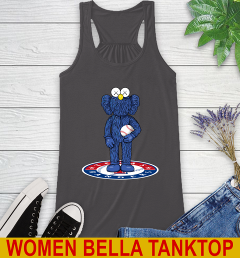 MLB Baseball Texas Rangers Kaws Bff Blue Figure Shirt Racerback Tank - Image 13