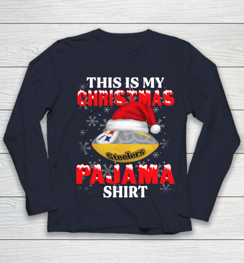 Pittsburgh Steelers This Is My Christmas Pajama Shirt NFL Youth Long Sleeve 2