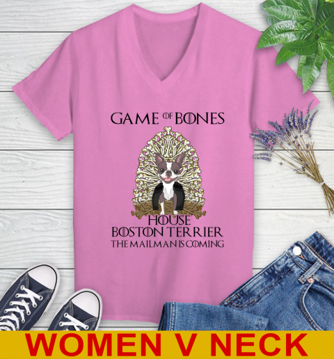 Game of bones house boston terrier dog the mailman is coming tshirt 72