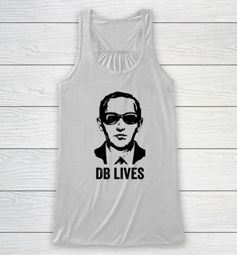 DB Cooper Lives Shirt Unsolved Mystery Sixties Urban Legend Face Racerback Tank