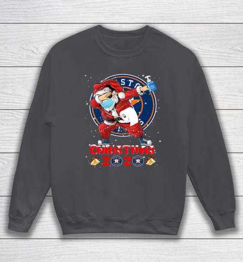 Houston Astros Funny Santa Claus Dabbing Christmas 2020 MLB Sweatshirt - Image 5