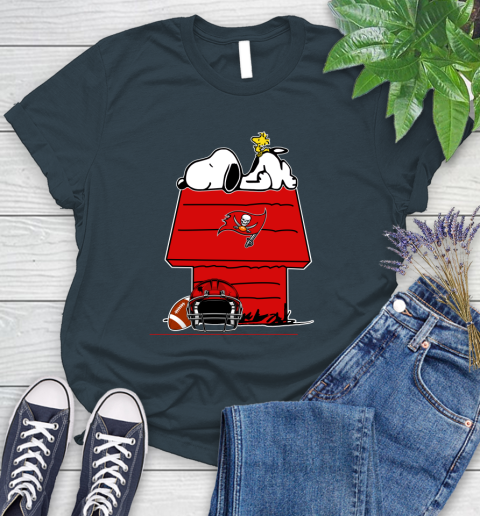 Tampa Bay Buccaneers NFL Football Snoopy Woodstock The Peanuts Movie Women's T-Shirt 8