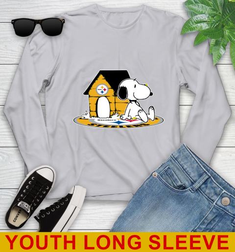 NFL Football Pittsburgh Steelers Snoopy The Peanuts Movie Shirt Youth Long Sleeve 6
