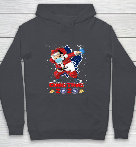Toronto Maple Leafs Funny Santa Claus Dabbing Christmas 2020 NHL Youth Hoodie 5