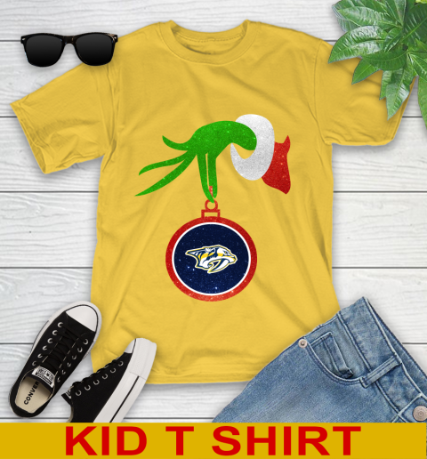Nashville Predators Grinch Merry Christmas NHL Hockey Youth T-Shirt 8