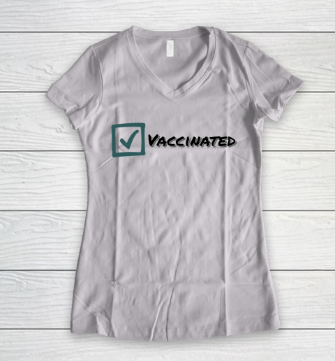 Vaccinated Vaccine Design Women's V-Neck T-Shirt