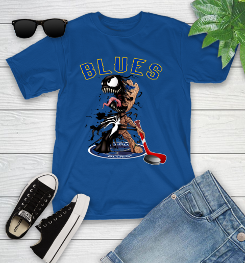 NHL St.Louis Blues Hockey Venom Groot Guardians Of The Galaxy Youth T-Shirt 9