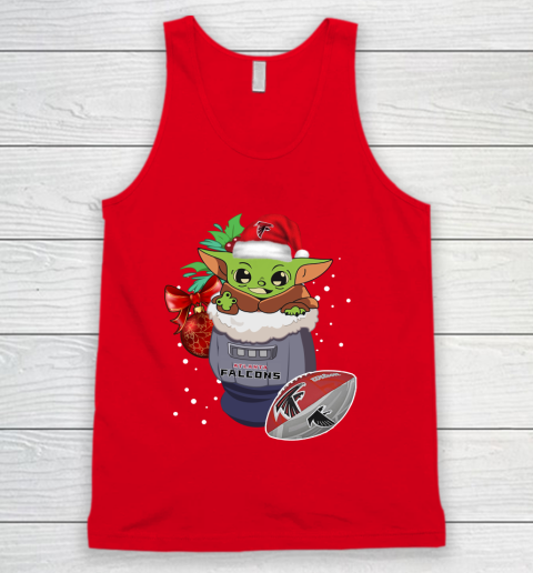 Atlanta Falcons Christmas Baby Yoda Star Wars Funny Happy NFL Tank Top 6