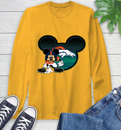 NFL Denver Broncos Mickey Mouse Disney Football T Shirt Long Sleeve T-Shirt 3