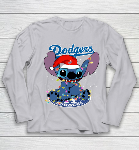 Los Angeles Dodgers MLB noel stitch Baseball Christmas Youth Long Sleeve 3