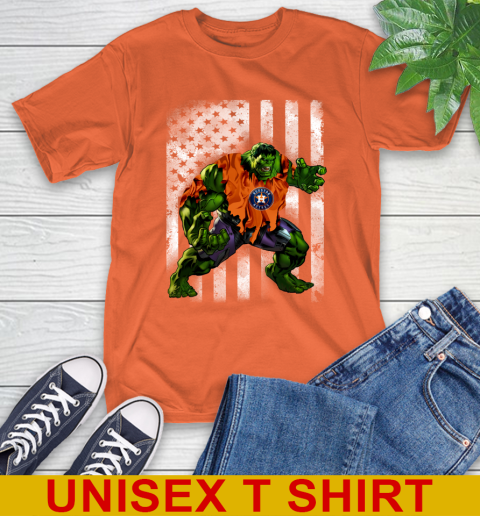 Houston Astros Hulk Marvel Avengers MLB Baseball American Flag T-Shirt 4
