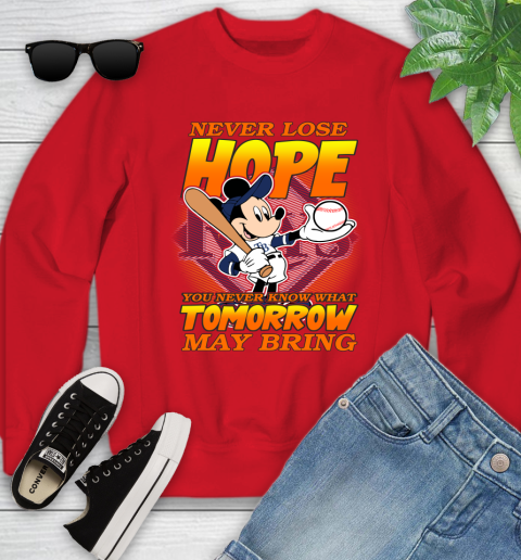 Tampa Bay Rays MLB Baseball Mickey Disney Never Lose Hope Youth Sweatshirt 8